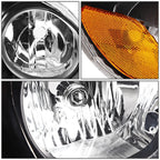 Pair of Black Housing Amber Side Headlights for Toyota Corolla (2003–2008)