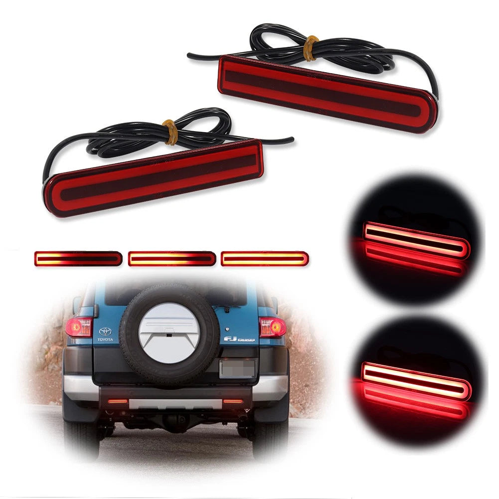 3X Sequential Red LED Brake Tail Foglight Kit for Toyota FJ Cruiser (2007–2014)