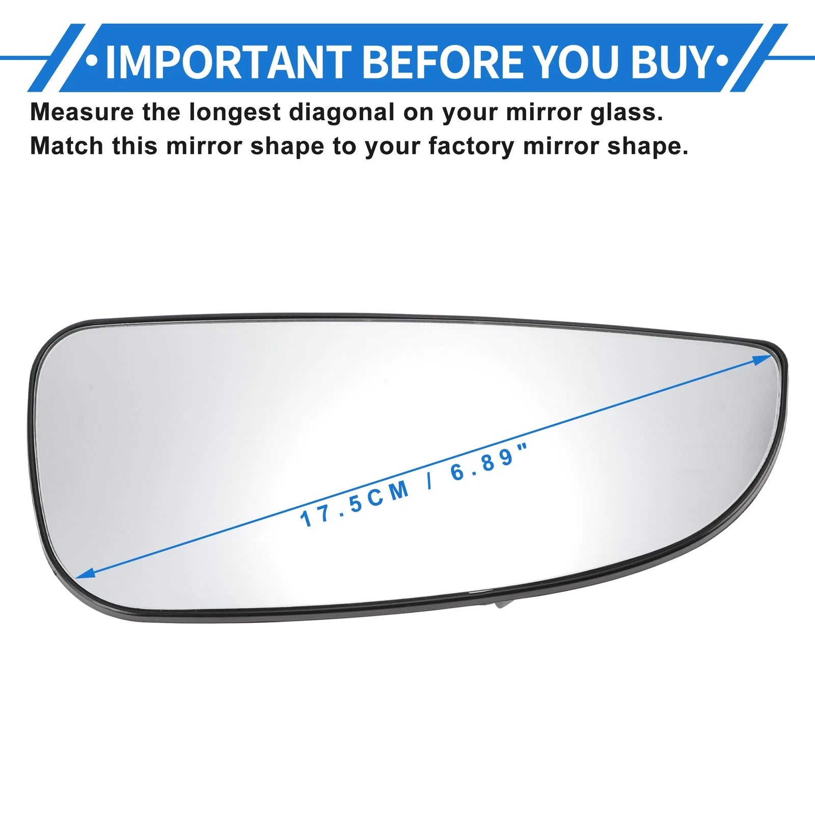 Heated Right Passenger Side Mirror Glass for Dodge 