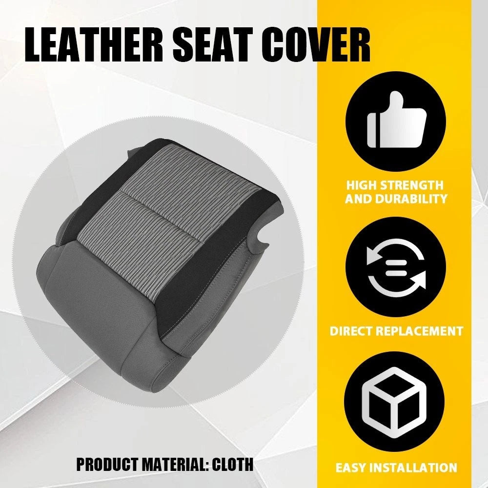 2X Bottom Seat Covers for Toyota Tundra (2014–2021) Gray Black Cloth