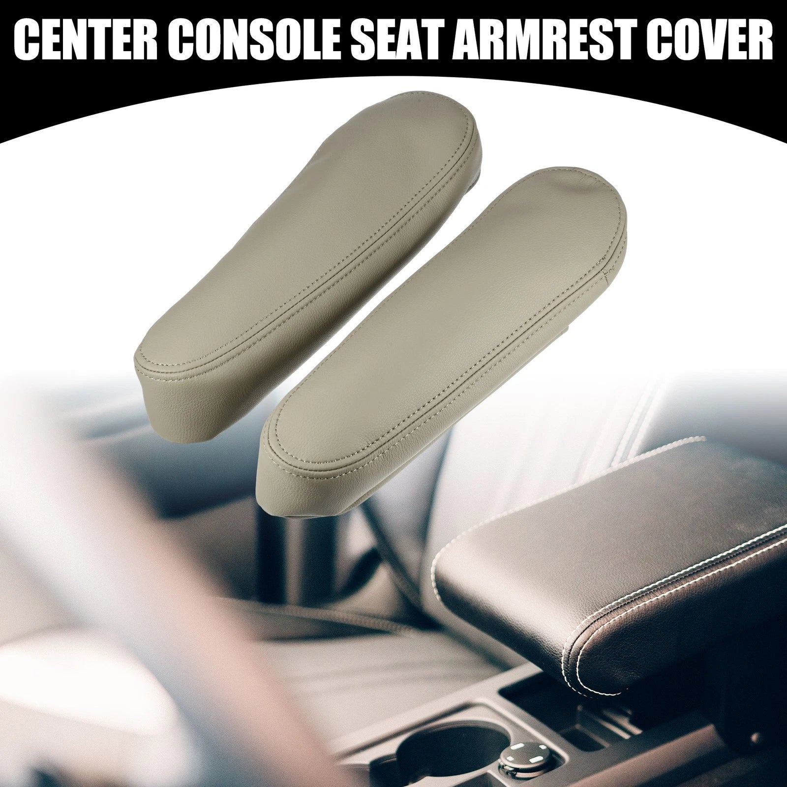 1 Pair Center Console Seat Armrest Cover for Toyota Sequoia (2001–2007) Beige