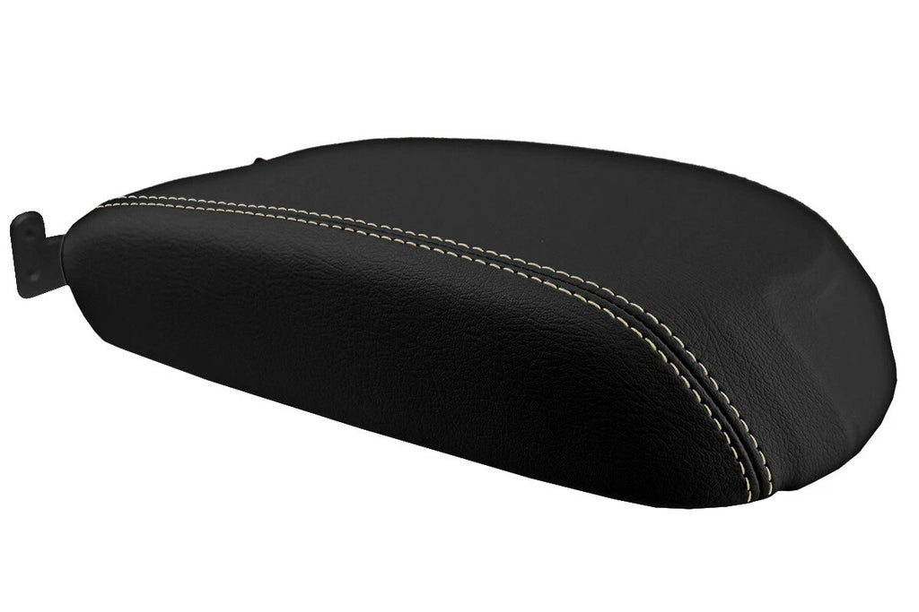 Leather Console Lid Armrest Cover for Ford Taurus (2010–2019) Beige Stitch