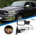 Tow Mirrors for Dodge Ram 1500 (1 Pair, Turn Signal Lights, Silver Tone)