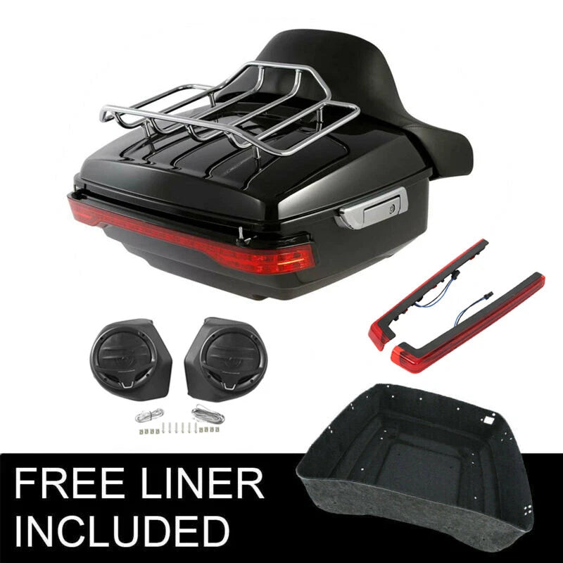 Trunk Backrest Pad Rack Speaker Light for Harley CVO Street Glide (2014–2026)