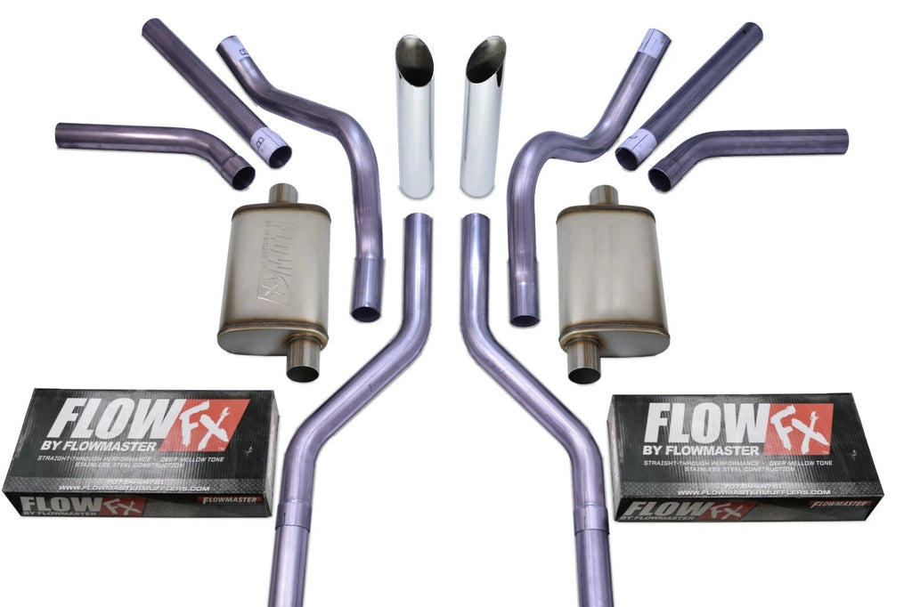 Dual Exhaust Kit for Chevy GMC C10 (1963–1972) - 2.5" Flowmaster Flow FX Tips