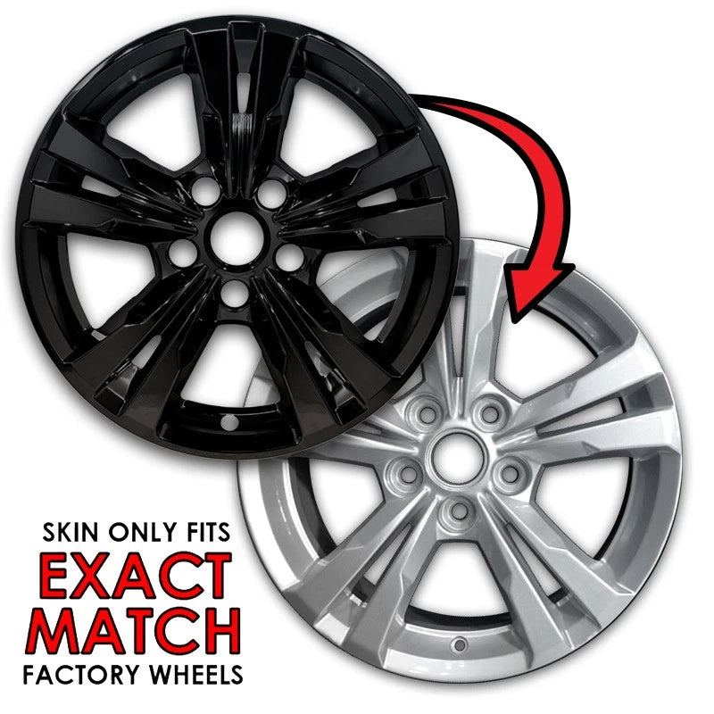 17 Inch Gloss Black Wheel Skins Replacement for Chevy Equinox (2010–2017)