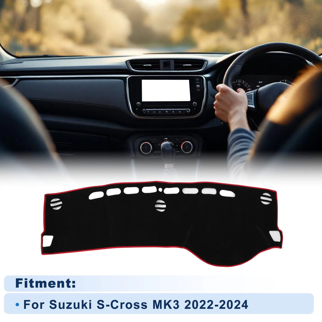 Dash Cover for Suzuki S-Cross MK3 (2022–2024) Polyester Black Red Edge