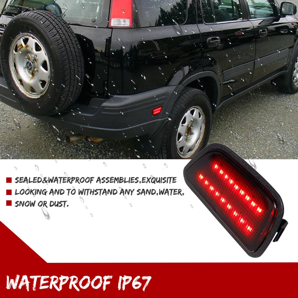 2X Smoked Red LED Rear Bumper Side Marker Lamps for Honda CR-V (1997–2001)