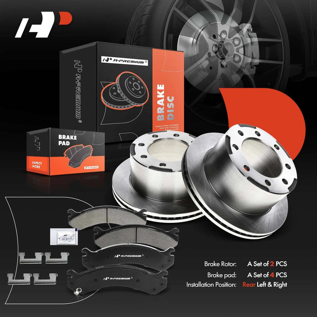 Rear Disc Brake Rotors & Ceramic Pads for Chevy Silverado 3500 (2001–2006)