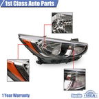 Headlight for Hyundai Accent (2015-2017) Right Passenger with Bulb