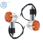 2X Amber Chrome Bullet Turn Signal Lights for Motorcycle