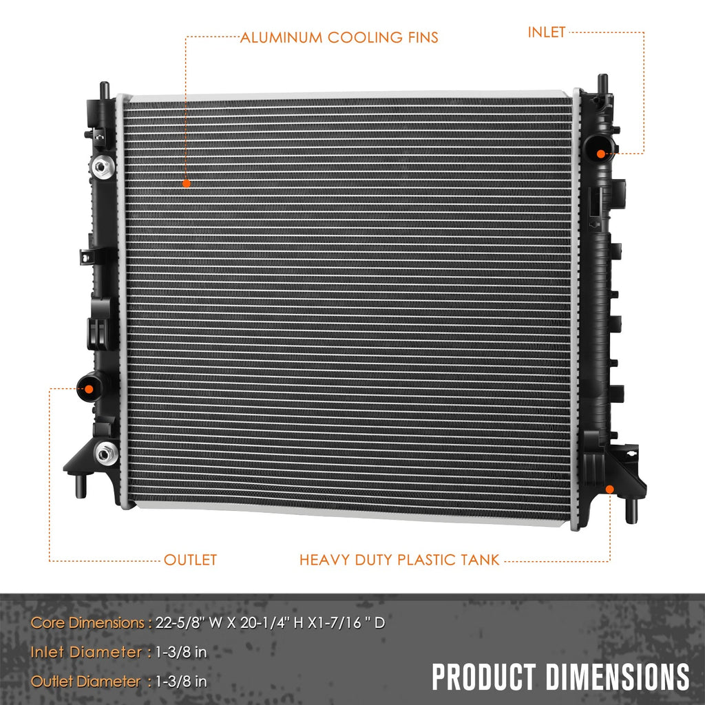 Aluminum 2-Row Radiator DPI-13598 for Chevy Camaro/Cadillac ATS (2016–2021)