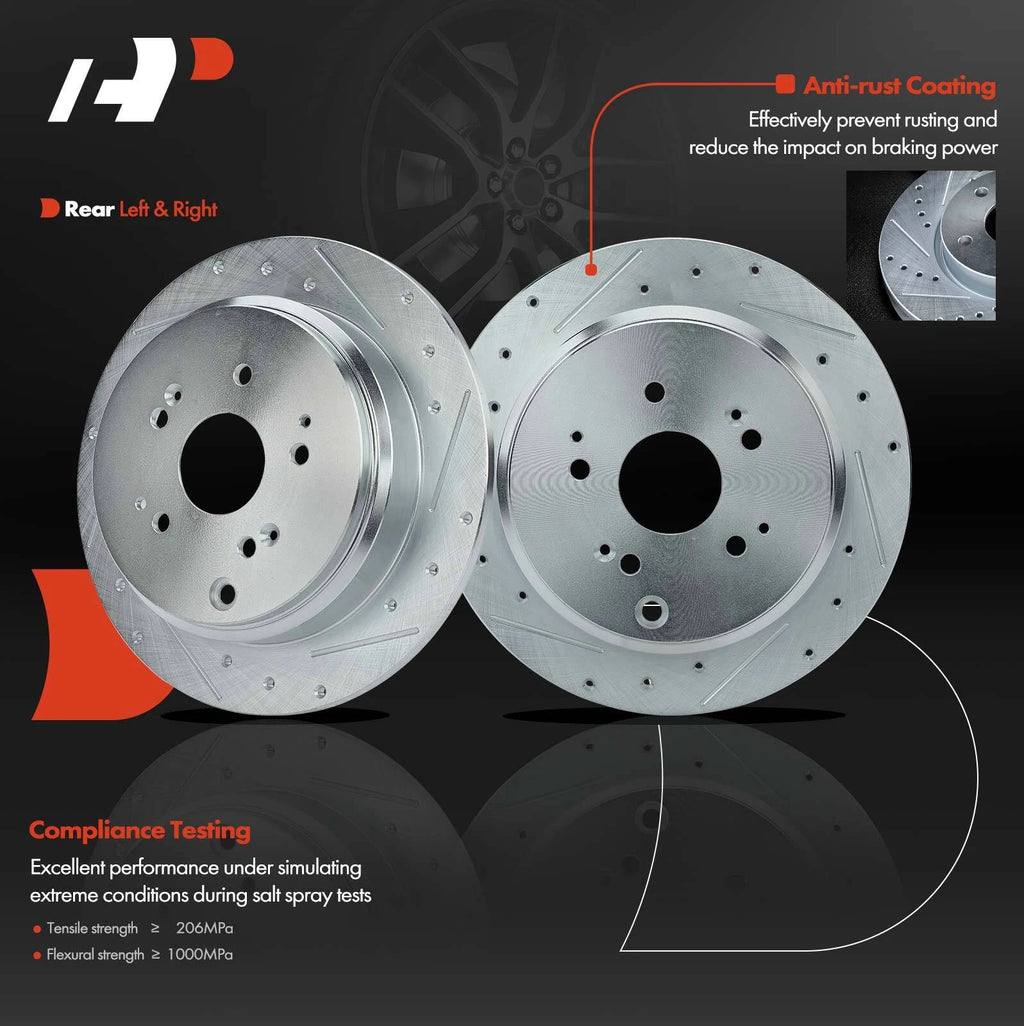 Rear Drilled Brake Rotors for Honda Odyssey (2002–2004)