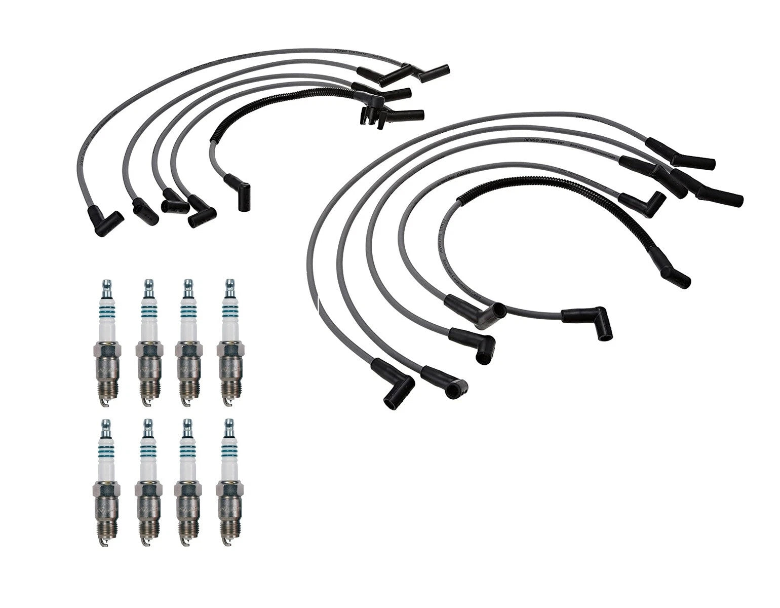 Denso 8mm Wire Set 8 IridiumPower Spark Plug Kit for Ford Mercury Lincoln V8