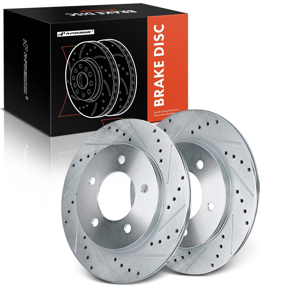 Front Side Drilled Brake Rotors for Ford F-150 (1997–2004) 4WD 5-Lug