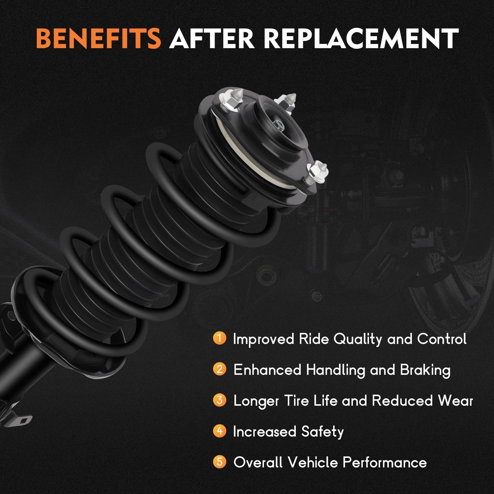 Front Pair Complete Struts & Shocks for Honda Civic (2012)