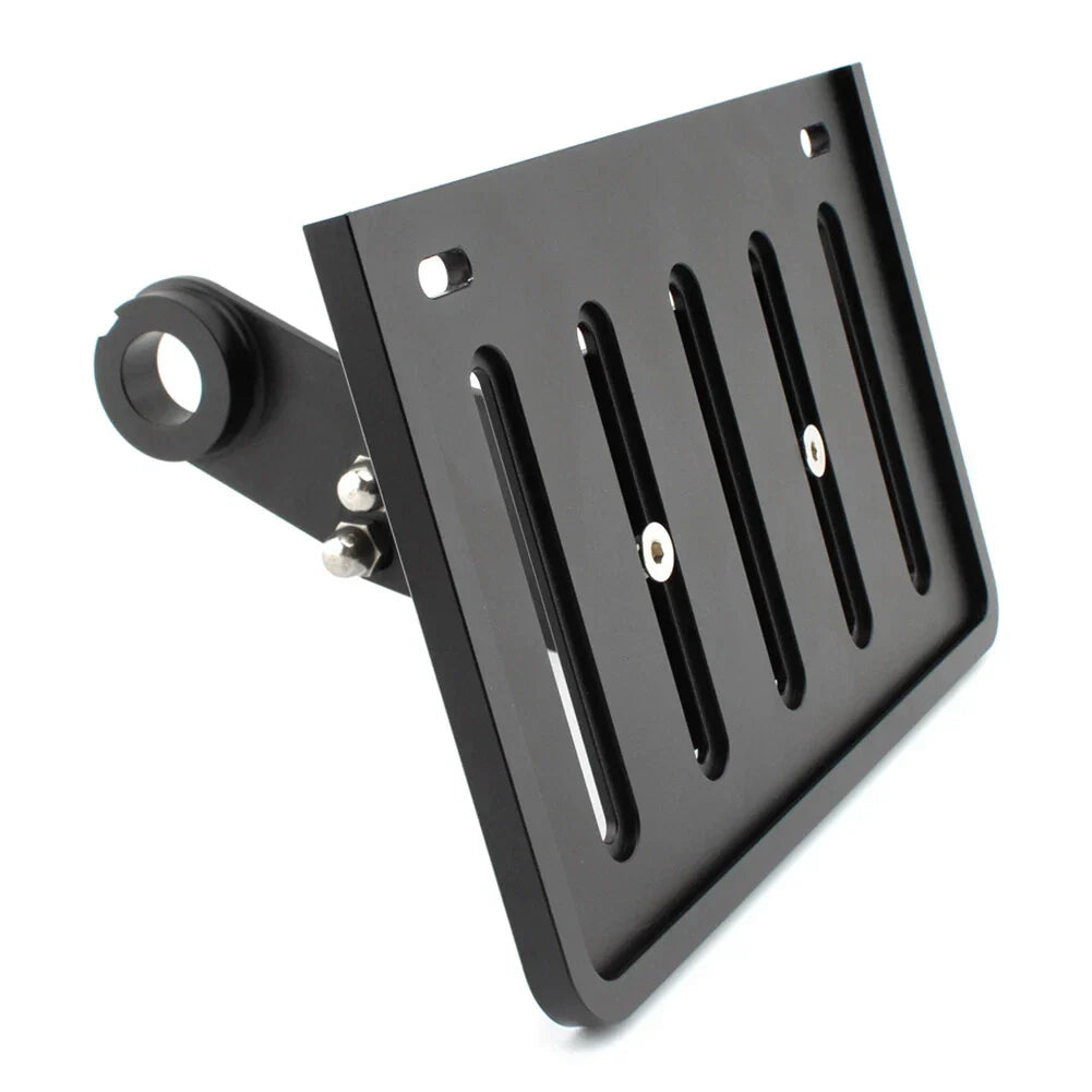 Black Side Mount License Plate Bracket for Harley Softail