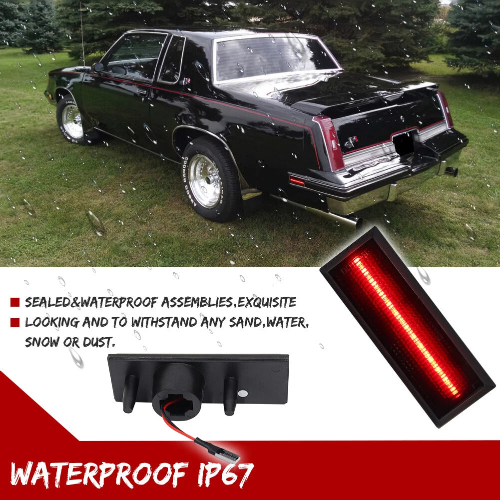 2X Smoke Lens Red LED Rear Side Marker Lights for Oldsmobile Cutlass (1981–1988)