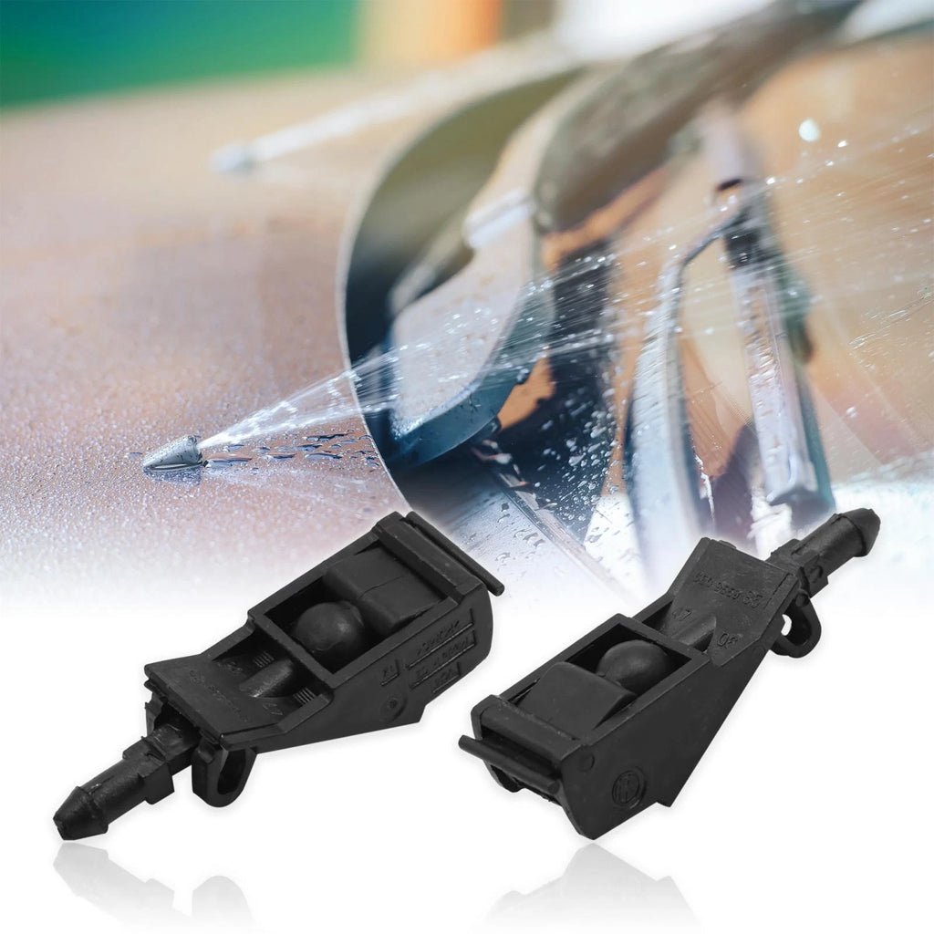2X Front Windshield Wiper Nozzles Spray Jet for Volkswagen Golf (6E0955985)