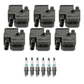 Set of 6 Ignition Coils & Iridium TT Spark Plugs for Acura RL, Audi A6, Honda Accord, Infiniti I30 V6