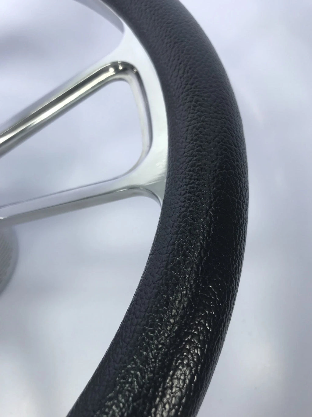 14 Inch Polished Billet 5 Hole Steering Wheel for Black Vinyl Half Wrap