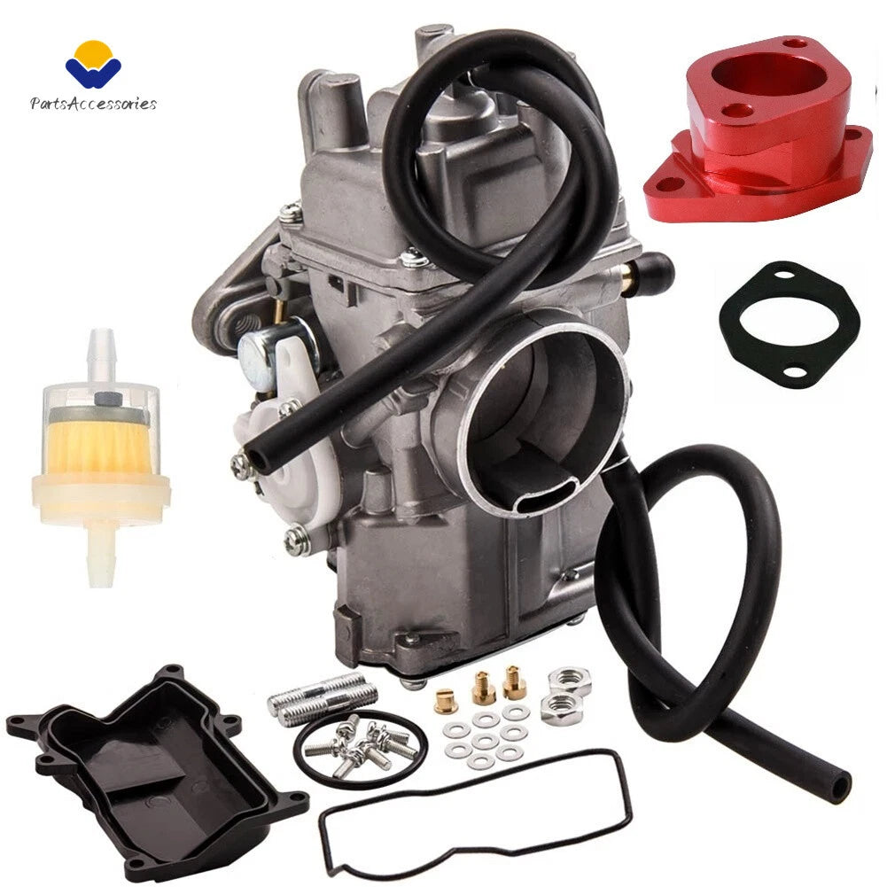 Carburetor + Red Intake Manifold for Yamaha Wolverine 350 YFM350FX (1995)
