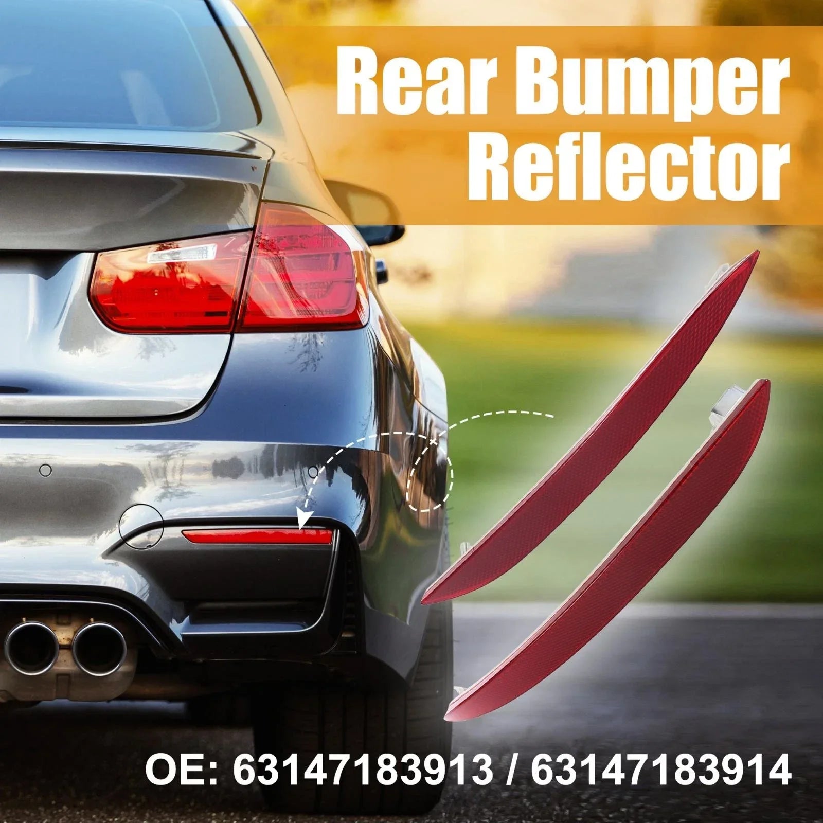 Pair Rear Bumper Reflector for BMW 550i
