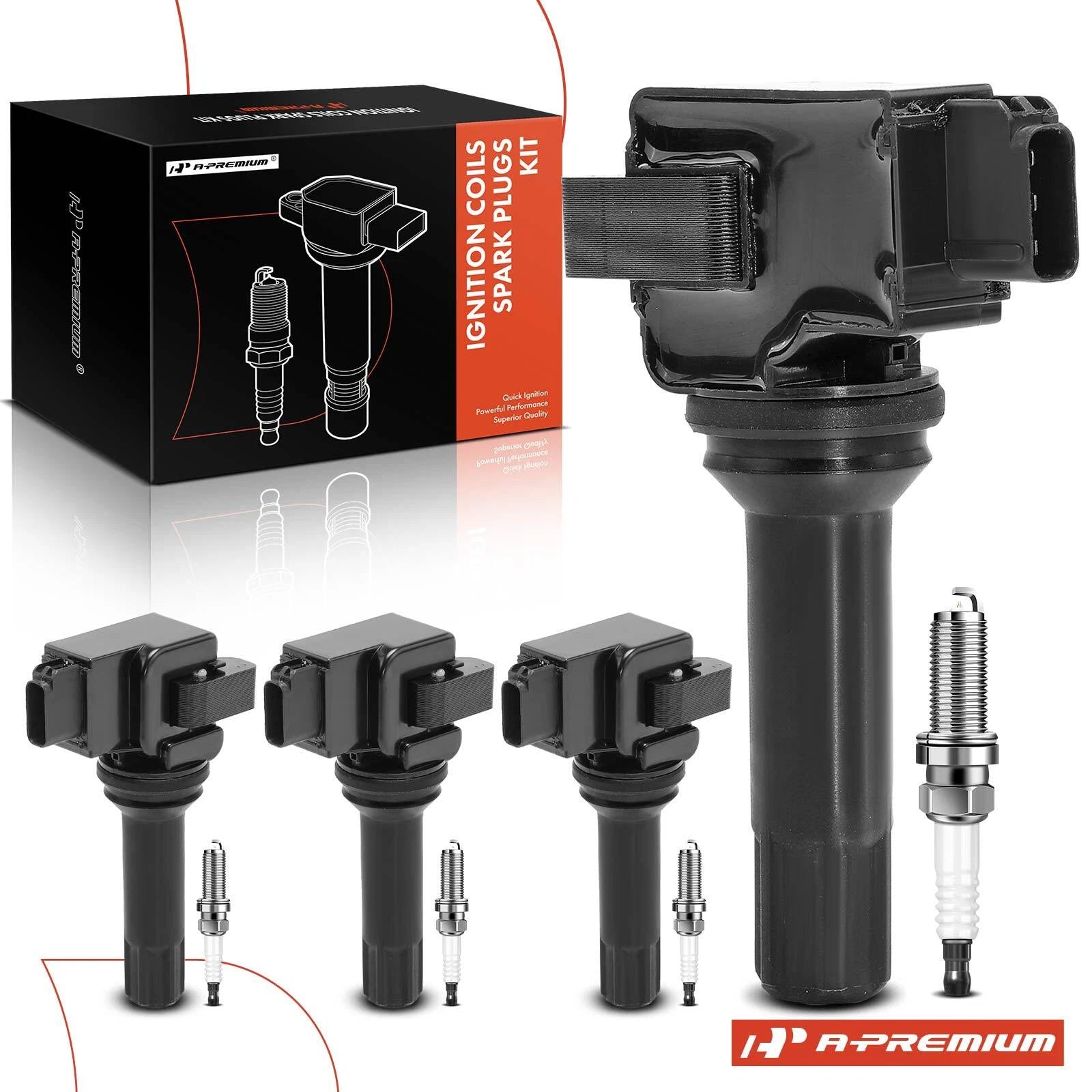 Set of 4 Ignition Coils & Iridium Spark Plugs for Subaru Forester (2011–2012)