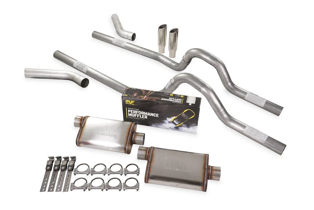 Dual Exhaust Kit for 62-66 Ford F-Series 2.5" Stainless Corner Exit