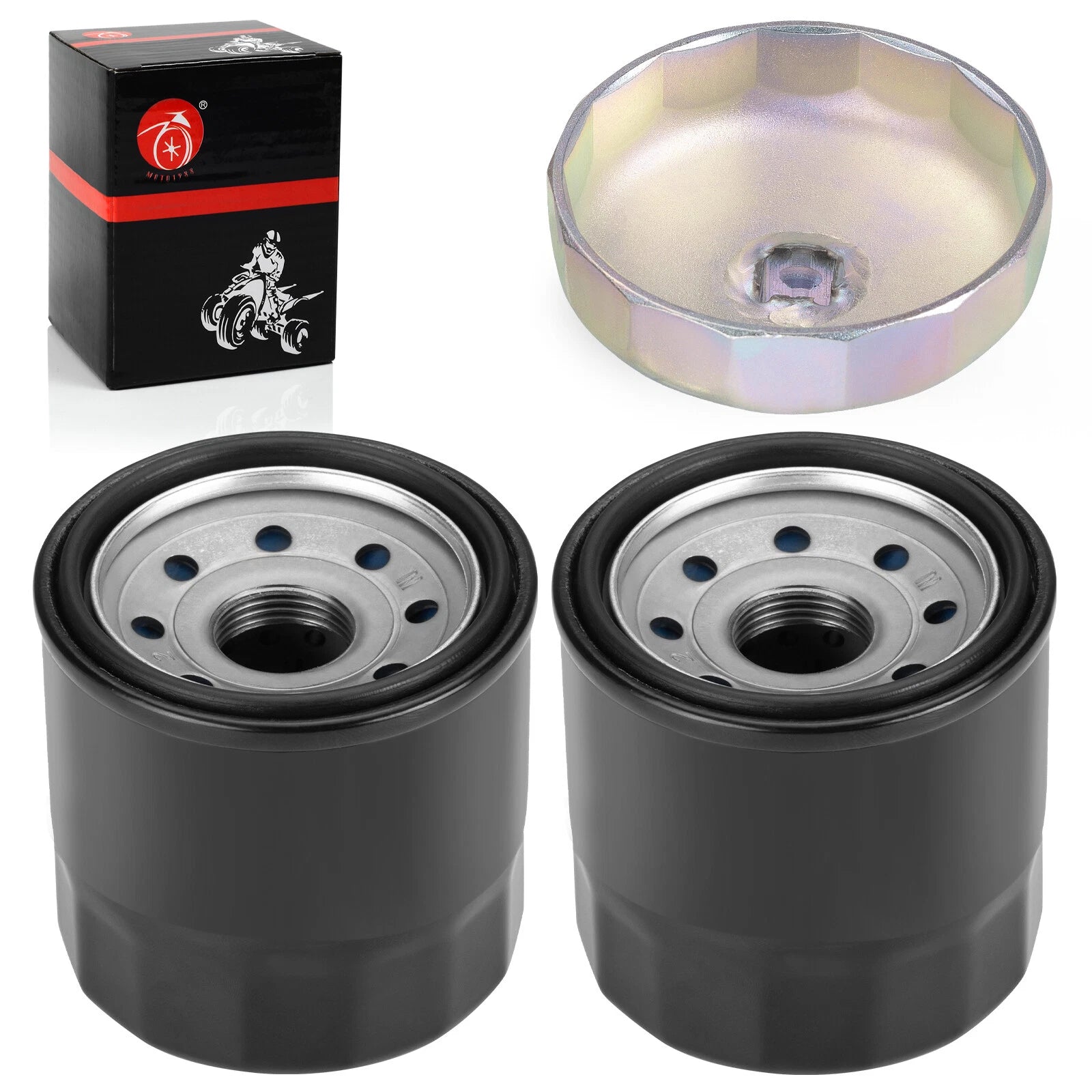 2Pcs Oil Filter & Wrench Tool for Honda Shadow 700 750 800 (VT700C VT750C VT800C)