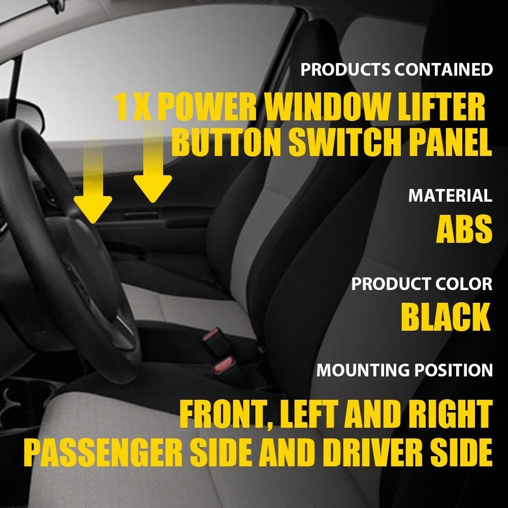 Pair Window Lock Switch Bezel Trim Black for Toyota Yaris Hatchback (2012–2015)
