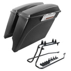 5" Matte Black Hard Saddlebags & Conversion Brackets for Harley Deluxe (1984–2017)