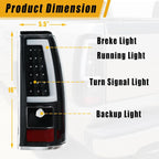 Black LED Tail Lights for Chevy Silverado GMC Sierra (2003-2006)