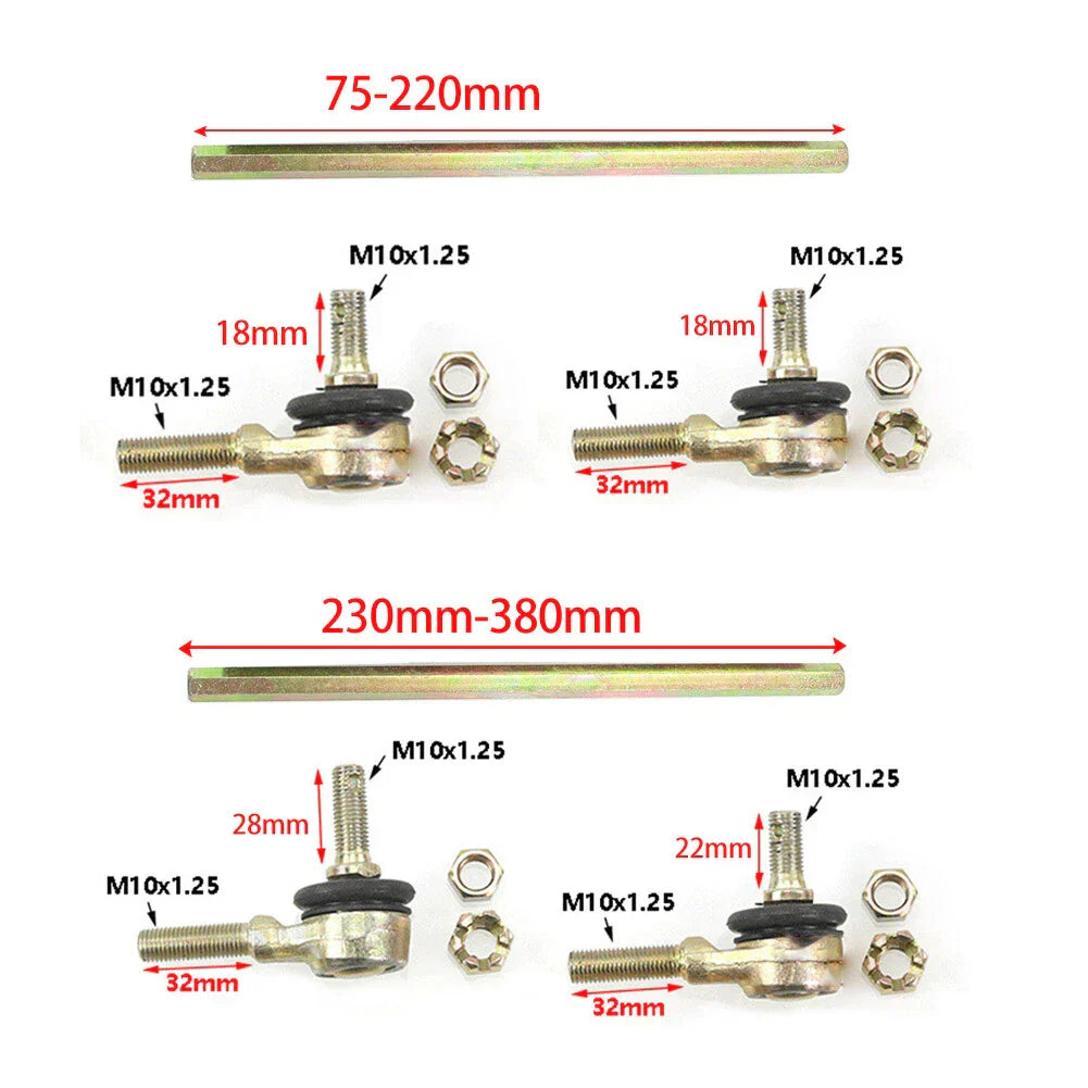 31cm M10 Ball Joiner Bolt Tie Rod for 50cc 70cc 110cc Quad Dirt Bike ATV Go Kart