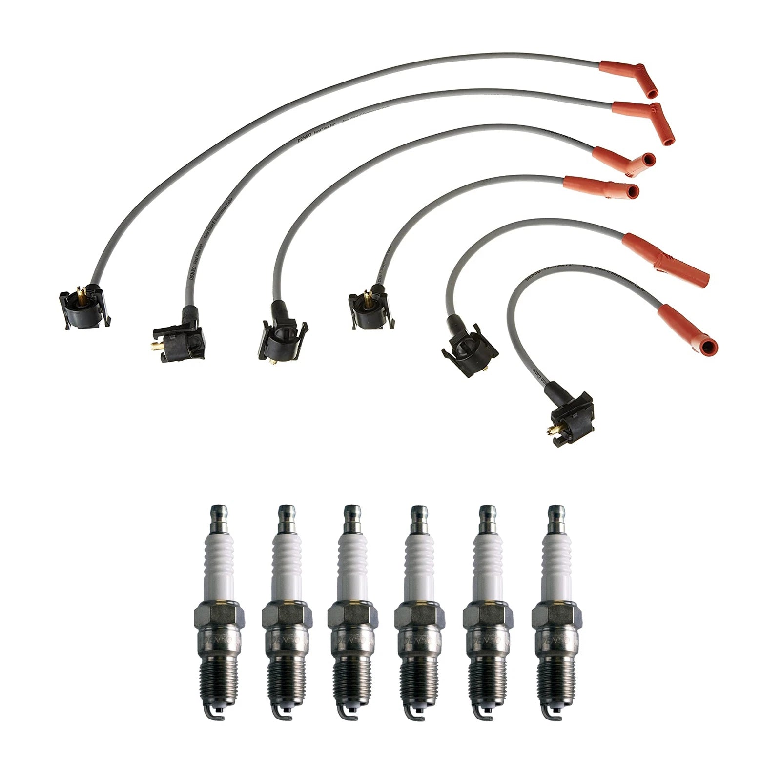 Denso Wire Set & 6 U-Groove Spark Plugs for Ford Mazda 4.0 V6 (1997–2008)