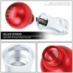 2-Piece 48mm Aluminum Red Silver Shift Knob for