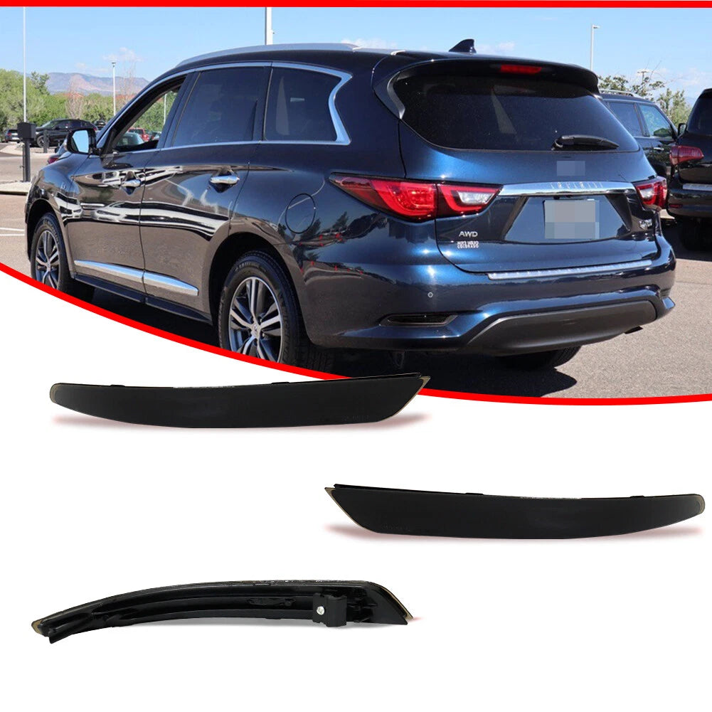 Set of 2 Smoked Rear Bumper Reflector Lights for Infiniti QX60 (2016–2020)
