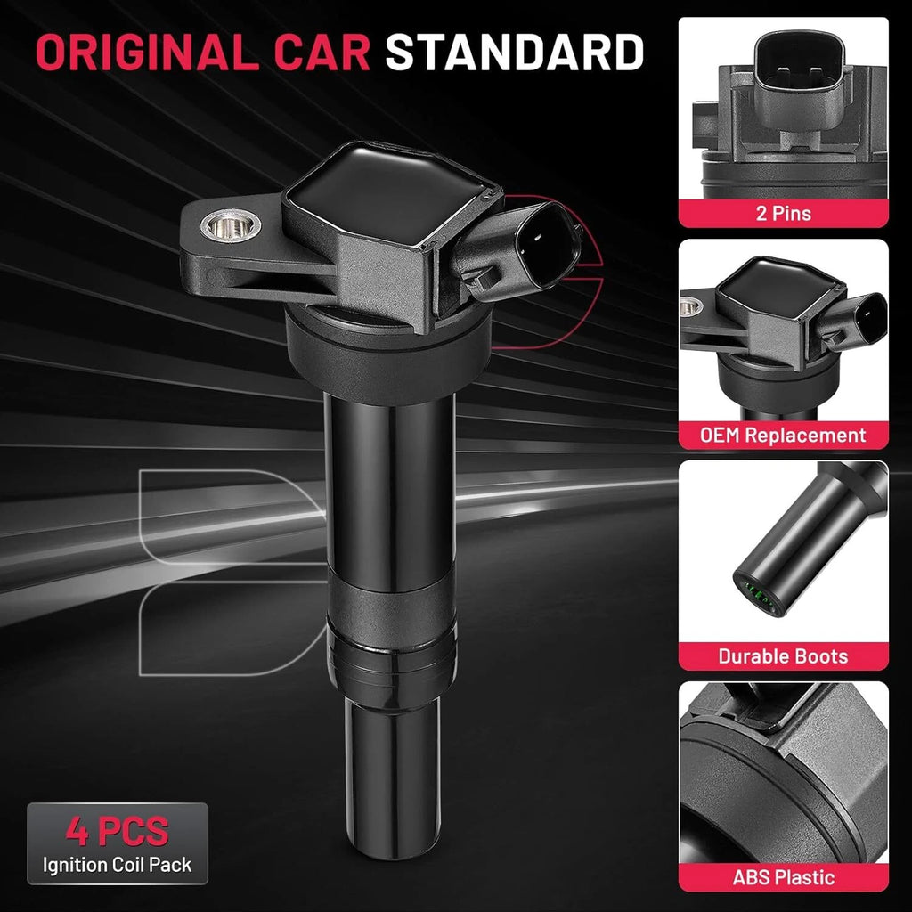 4 Ignition Coils for Kia Soul Forte 1.8L/2.0L (2014–2018)