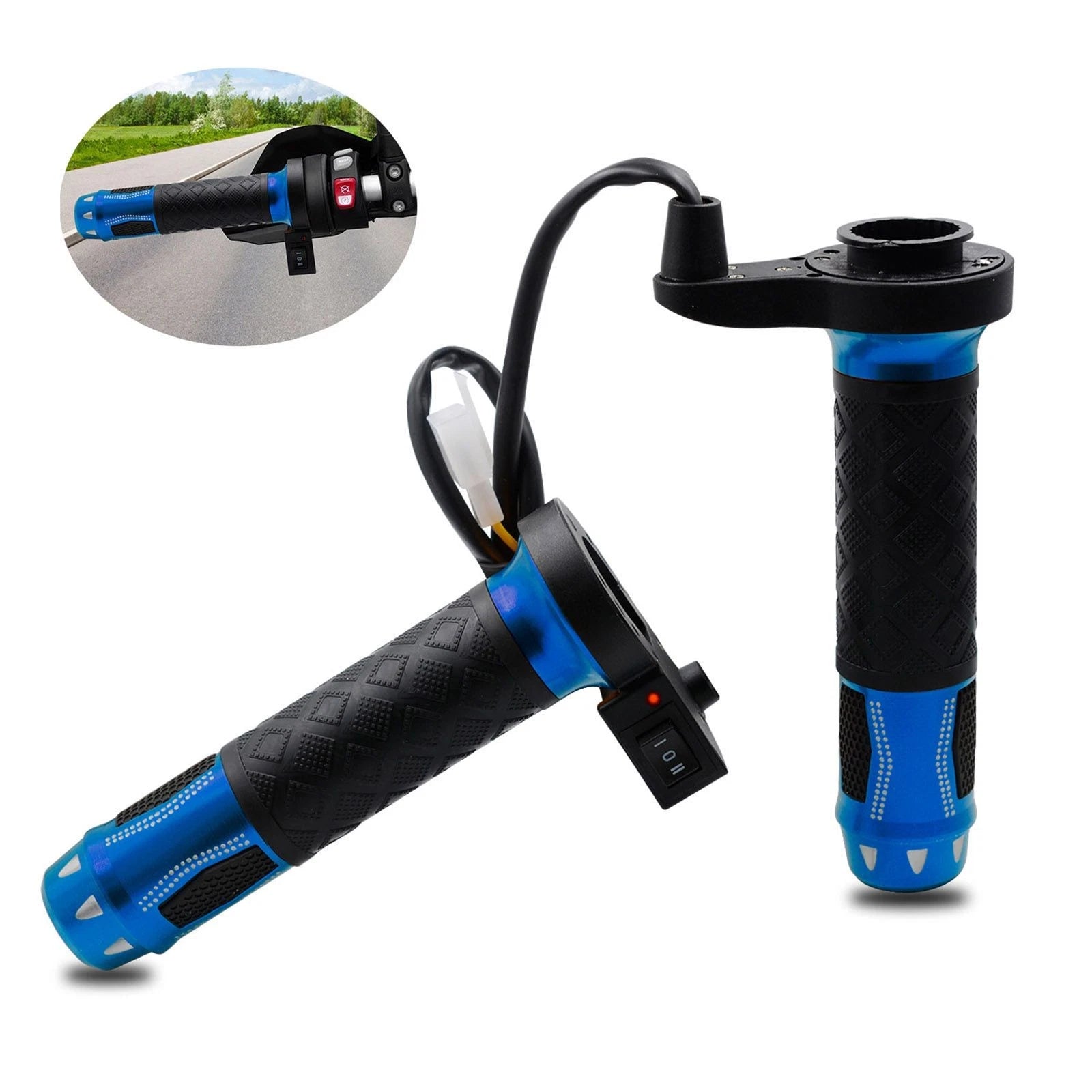 Universal 12V Heated Grips for Motorcycle (7/8", Blue)