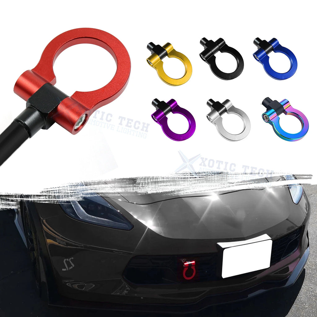 Track Racing Style CNC Anodized Aluminum Tow Hook Set for Chevy Corvette (2015–2019)