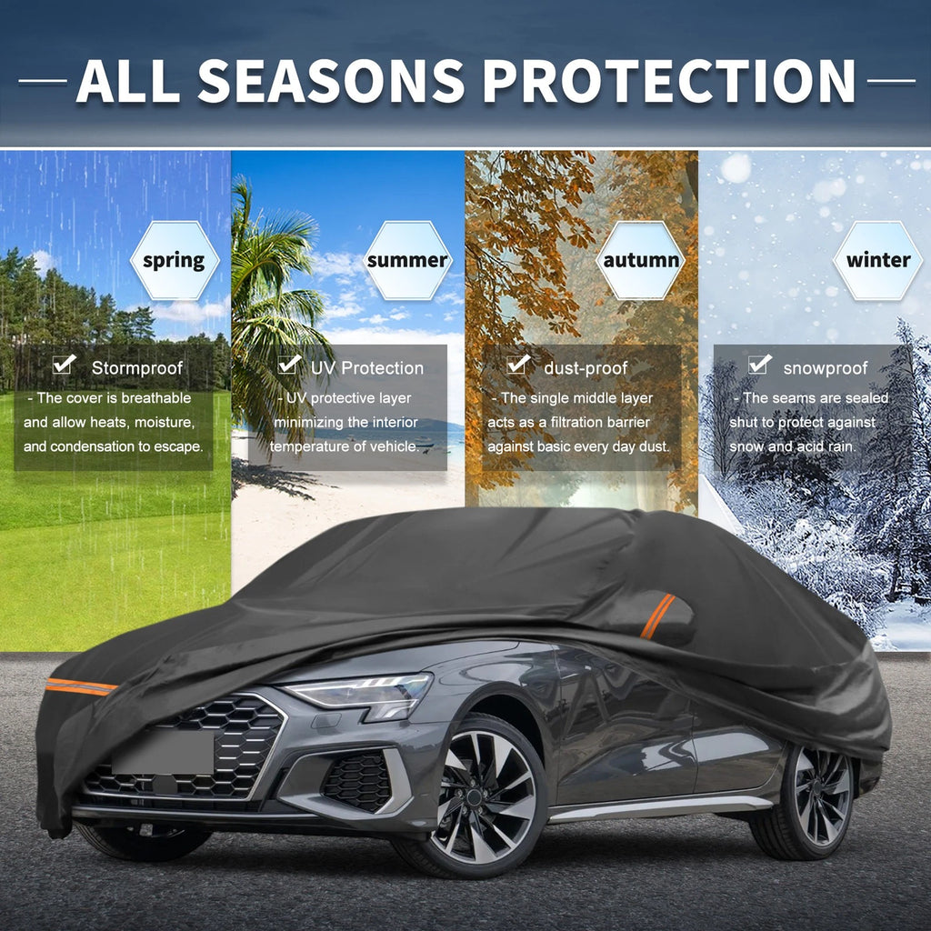 Waterproof PEVA Car Cover for Audi A3 (2012–2024) with Zipper