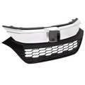 Front Bumper Upper Grille for Honda HR-V HRV (2019–2022) Black + Chrome