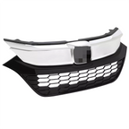 Front Bumper Upper Grille for Honda HR-V HRV (2019–2022) Black + Chrome