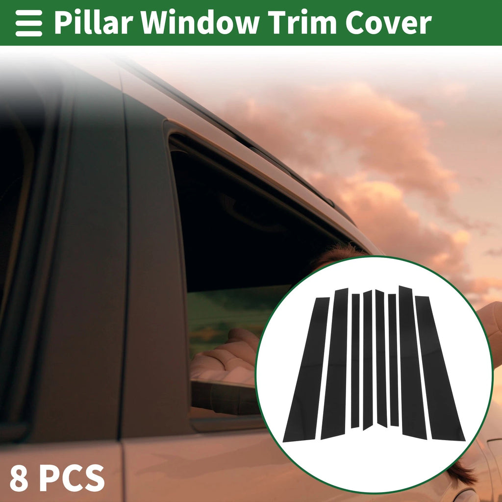 8 Pcs Door Pillar Window Trim for BMW X5 (2007–2013) Black