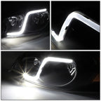 LED DRL Headlight/Lamp Pair for Chevy Impala (2006–2016) Black Amber