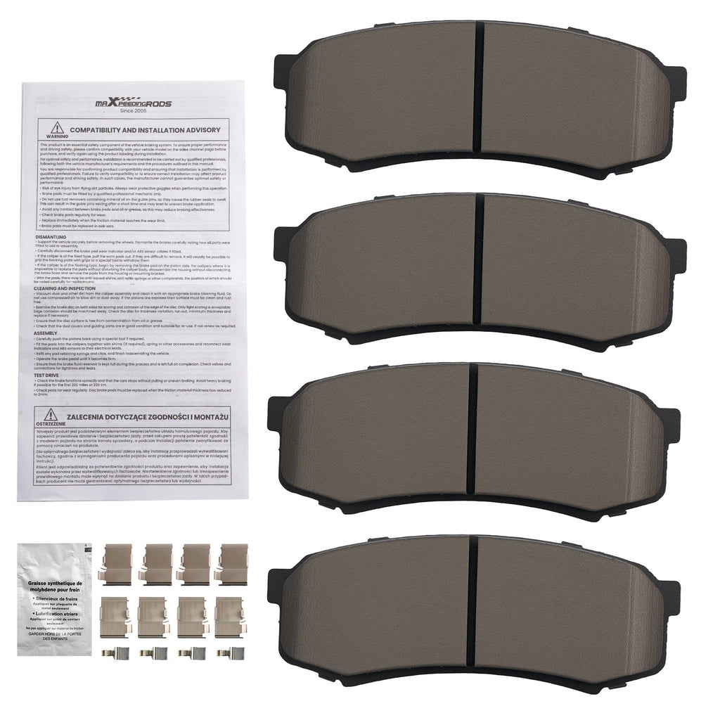 Set of 4 Rear Ceramic Brake Pads for Lexus GX460 (2010–2021) LX450 (1996–1997) D606
