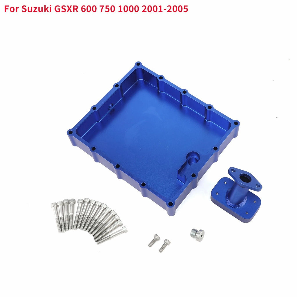 Blue Billet Low Profile Oil Pan Pick Up for Suzuki GSXR 600 750 1000 (2001–2005)