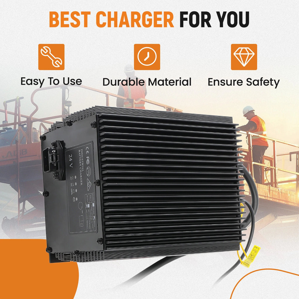 24V Battery Charger for Genie, Skyjack, JLG Scissor Lifts (2010–2023)