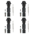 Set of 4 Denso Iridium TT Spark Plugs & Coil Boots for Ford Fusion Mazda 3 6 CX-7