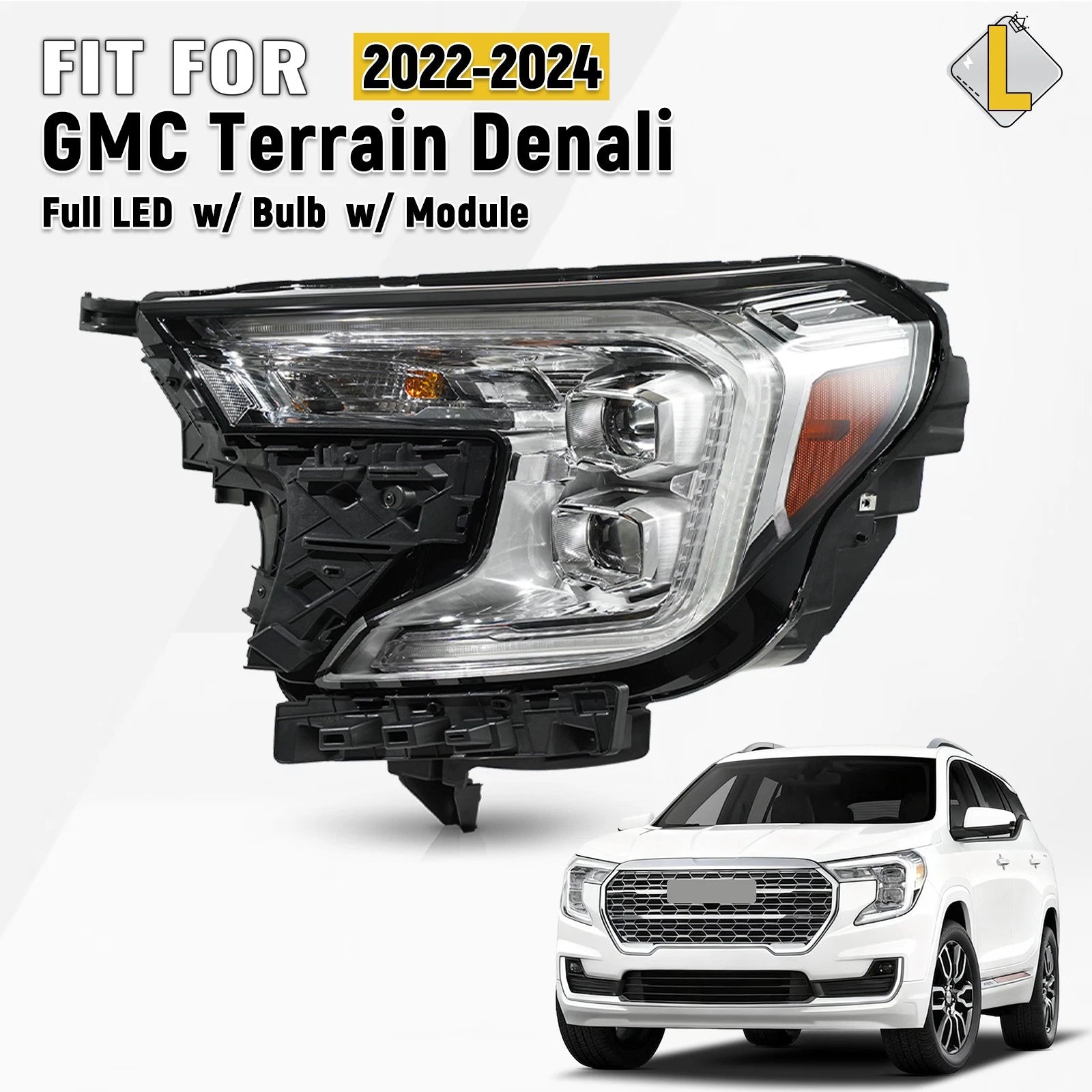 Full LED Headlight with DRL Module for GMC Terrain Denali (2022–2024)